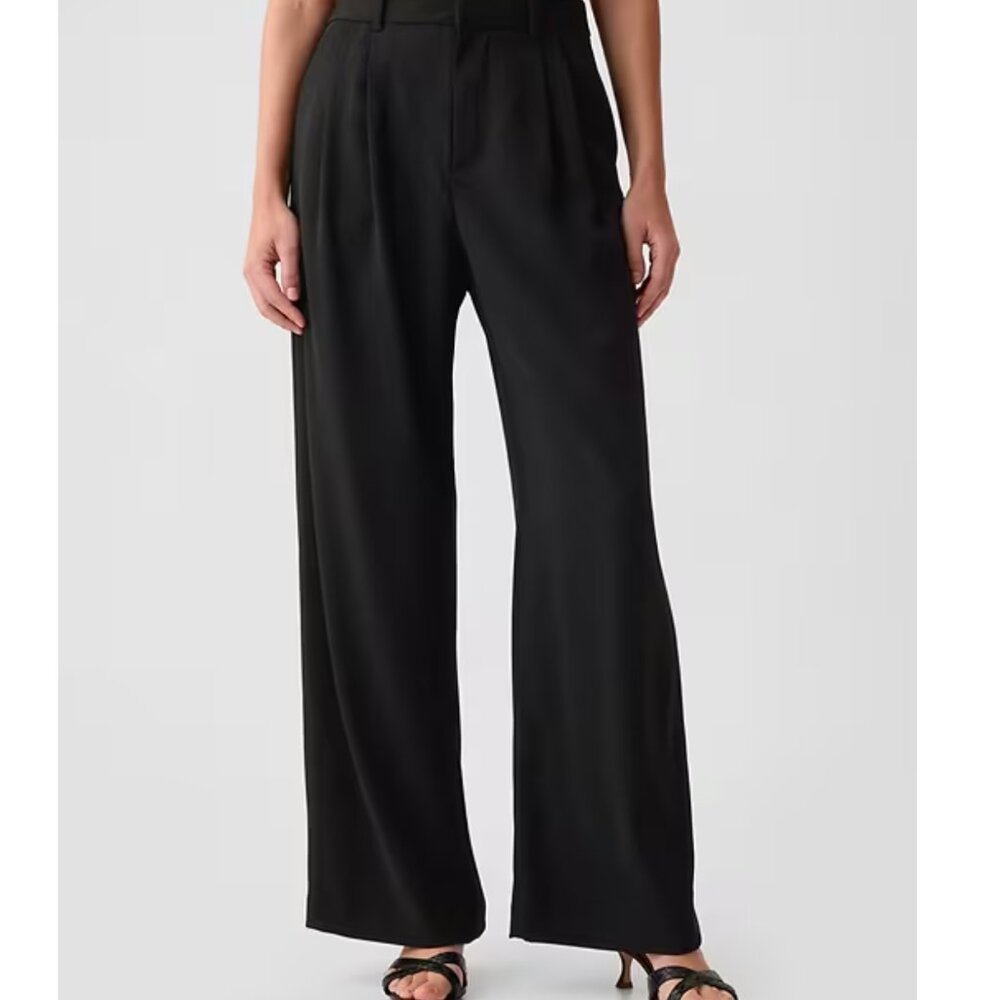 365 High Rise French Terry Sweatpant Trousers Sz Medium Black
